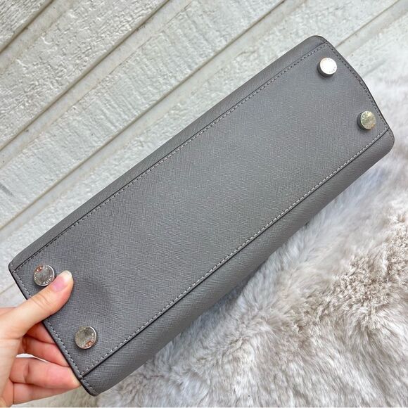 MICHAEL KORS Grey Leather Medium Hamilton Selma Tote Bag Raven Ciara - Picture 7 of 10